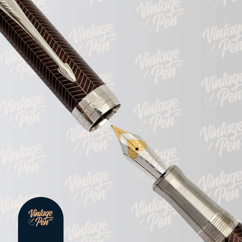 Parker Duofold Prestige Burgundy Chevron Fountain Pen