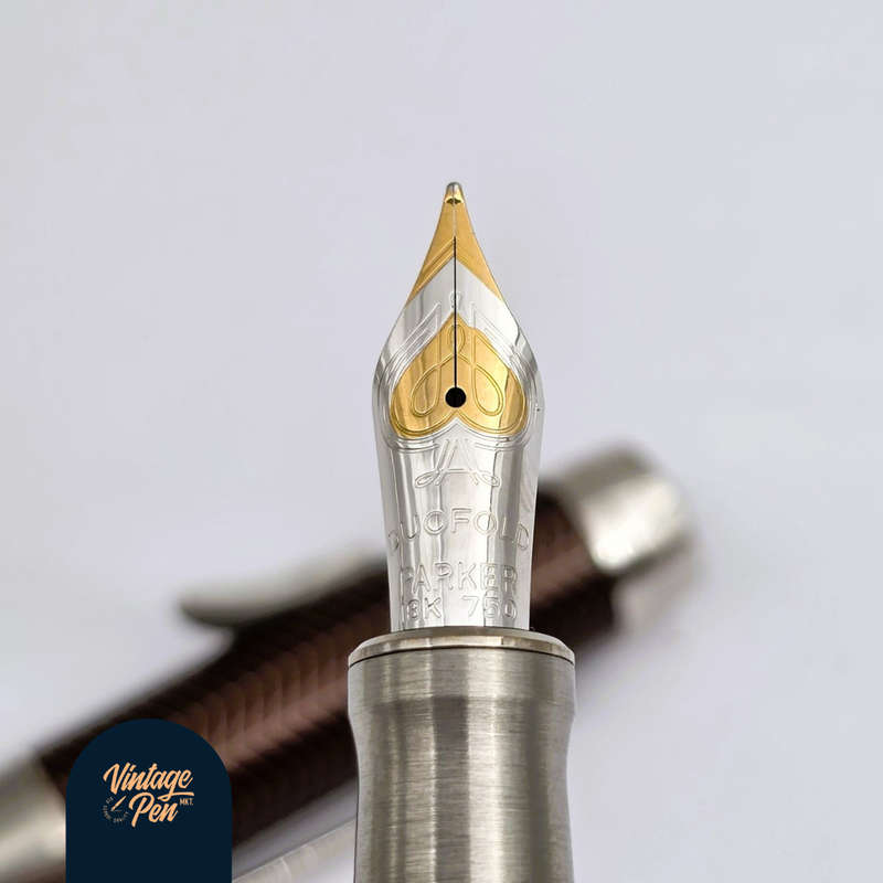 Parker Duofold Prestige Burgundy Chevron Fountain Pen