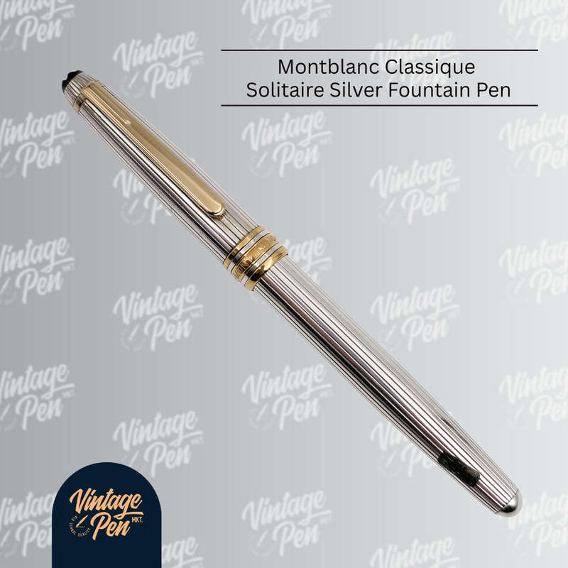 Montblanc Solitaire Pinstripe Sterling Silver Fountain Pen