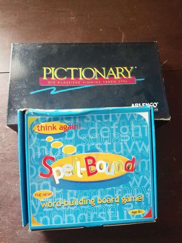 Pictionary and Spell Bound Board Games