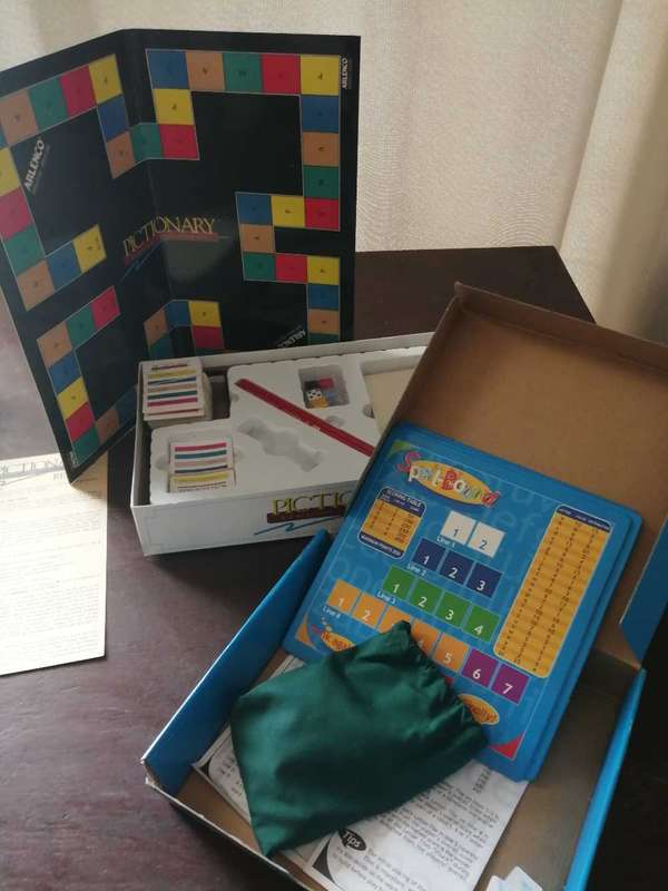 Pictionary and Spell Bound Board Games