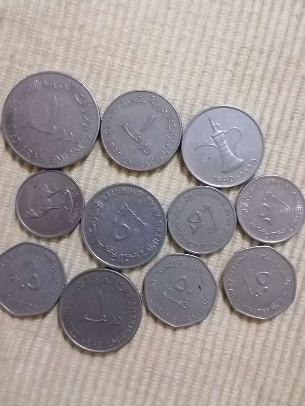 United Arab Emirates coin and note