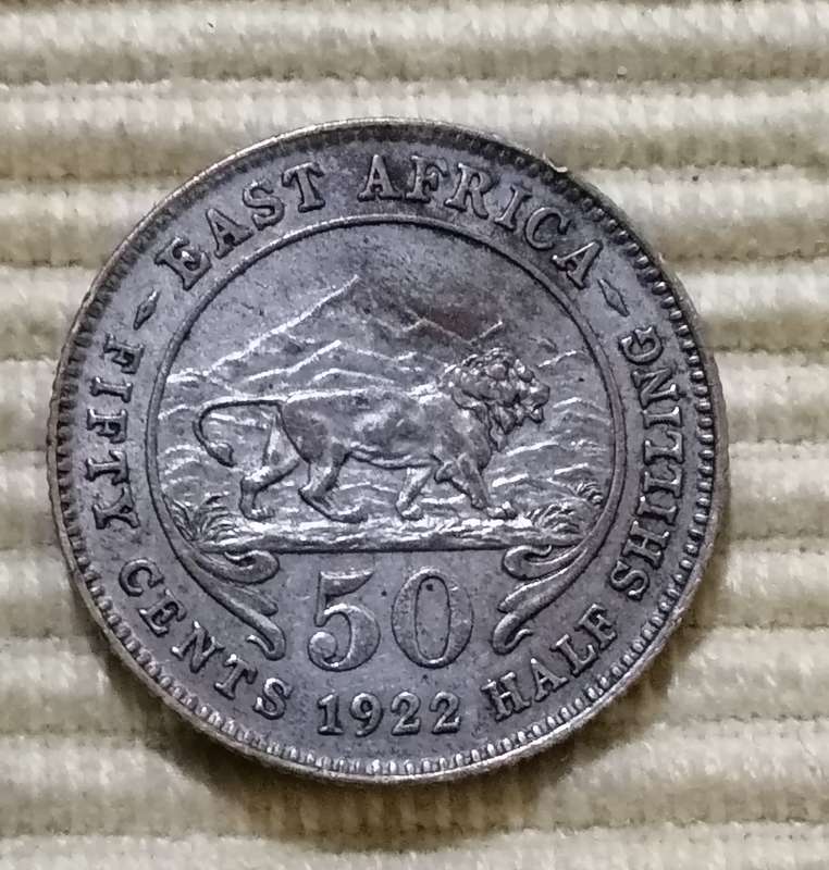 East Africa 1922 50 Cents Lion animal