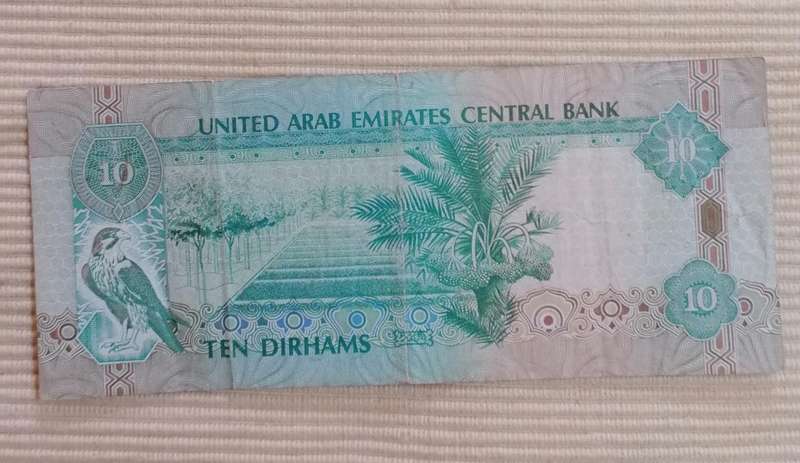 United Arab Emirates coin and note