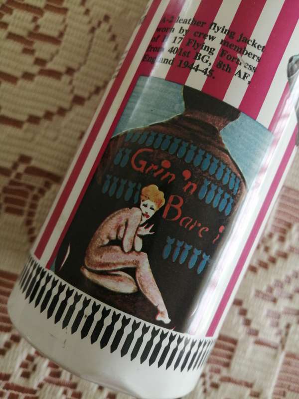 Bomber's Pin - UP Beer Can  Varga's Patriotic Gal