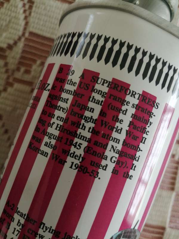 Bomber's Pin - UP Beer Can  Varga's Patriotic Gal