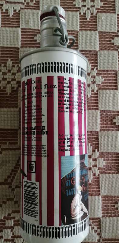 Bomber's Pin - UP Beer Can  Varga's Patriotic Gal