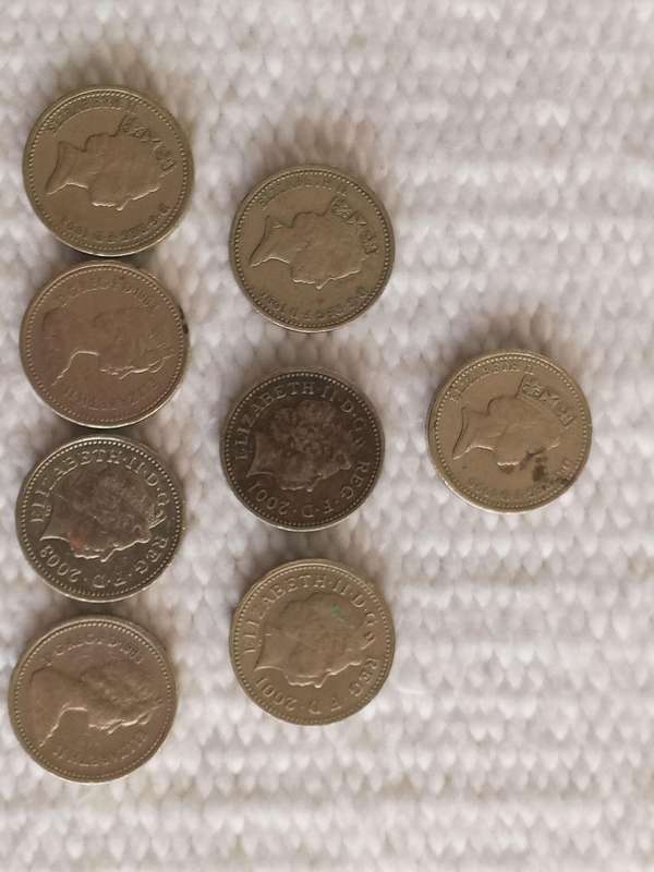 UK ONE POUNDS x 8