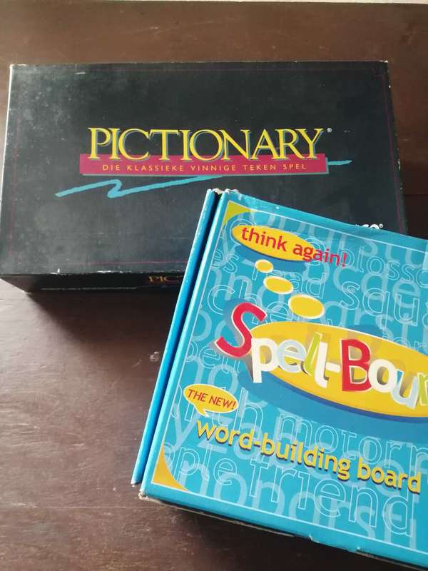 Pictionary and Spell Bound Board Games