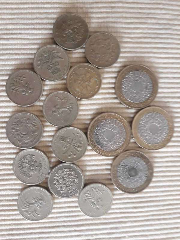 UK Pounds- 1 Pound, 2 Pounds