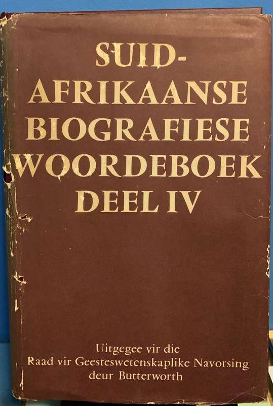 Suid-Afrikaanse Biografiese Woordeboek Deel IV