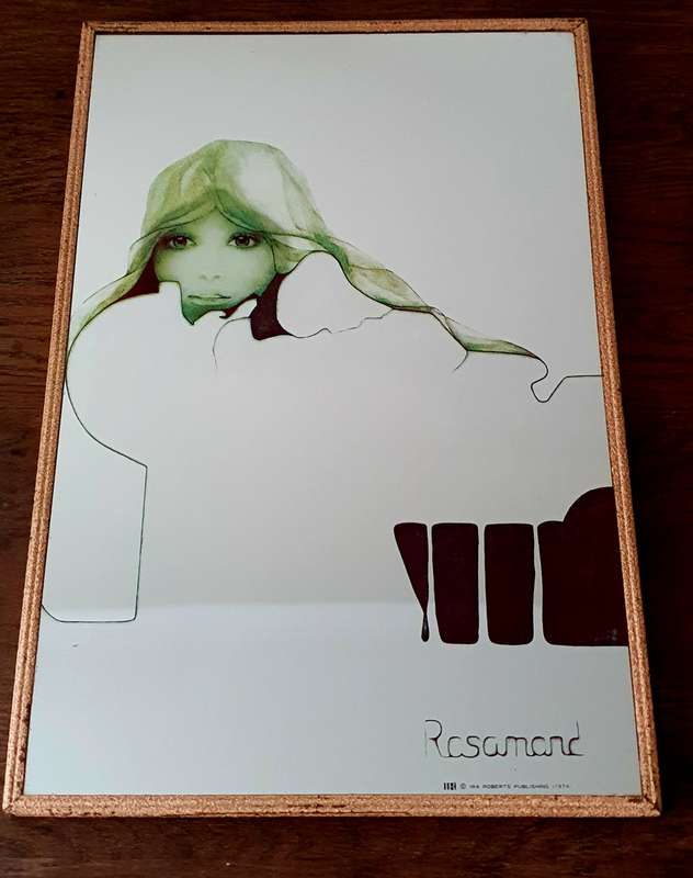 Vintage Christine Rosamond Framed Mirror, 1970s