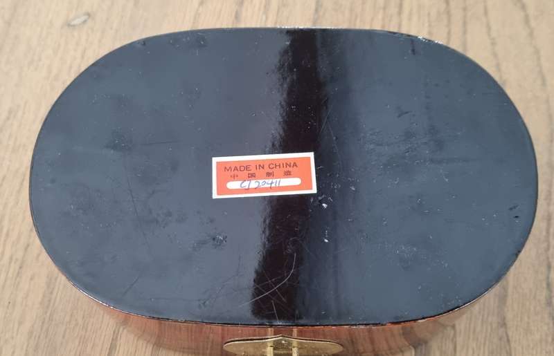 Oriental Chinese Cork Craved Silk Brass Jewelry Box