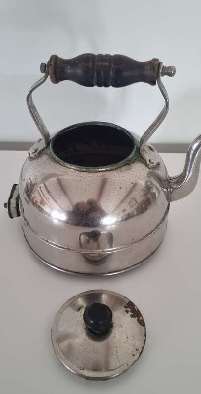 Vintage Electric silver Kettle by REVO, with Wooden (Made in England)