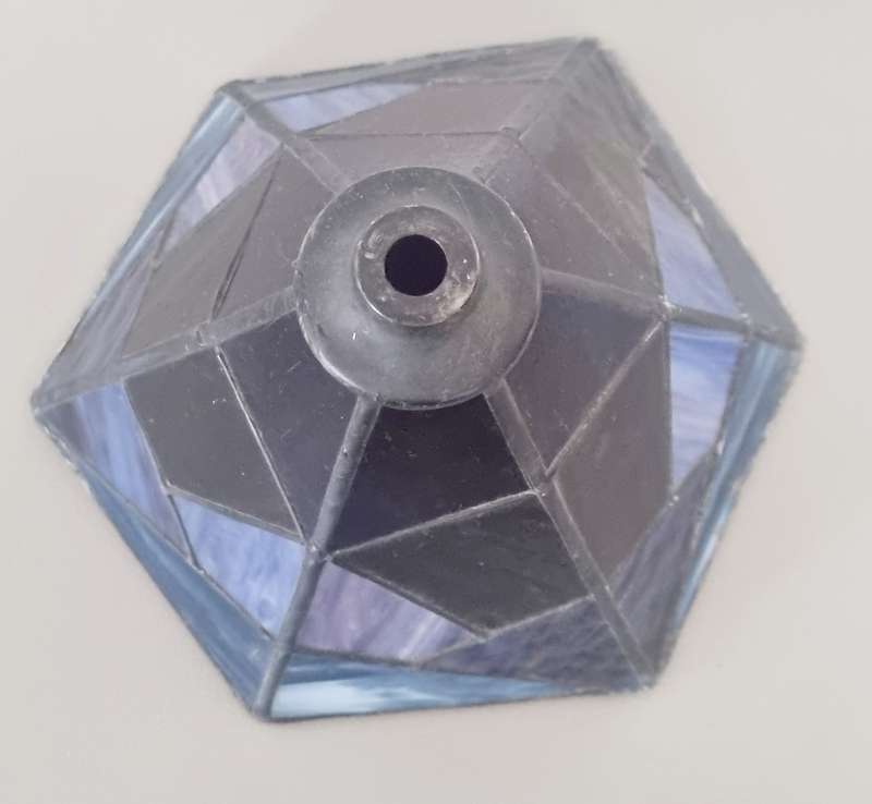 Blue and Purple Stained Glass Lampshade