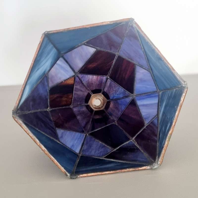Blue and Purple Stained Glass Lampshade