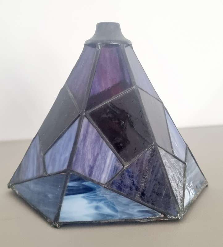 Blue and Purple Stained Glass Lampshade
