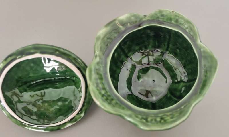 Bordallo Pinheiro Style Majolica Green Cauliflower/Cabbage Tureen.