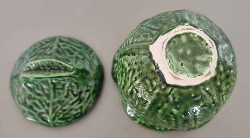 Bordallo Pinheiro Style Majolica Green Cauliflower/Cabbage Tureen.