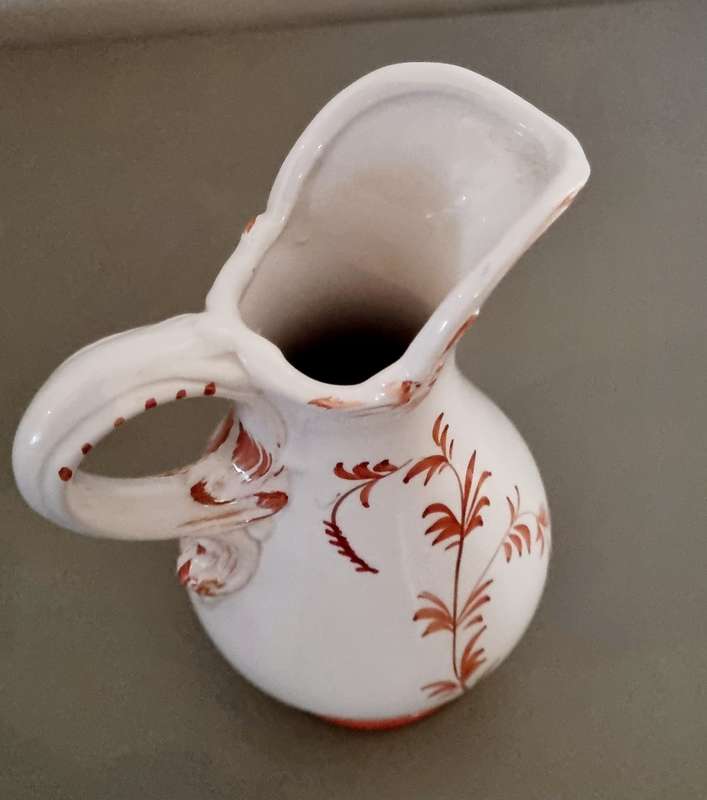 Italian Capodimonte Porcelain Handpainted Floral Jug/Pitcher