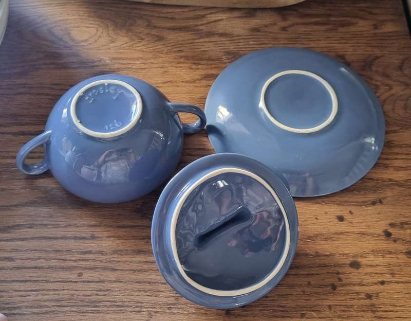 BLUE DROSTDY GRAHAMSTOWN South African Pottery Soup bowl with Lid and Saucer