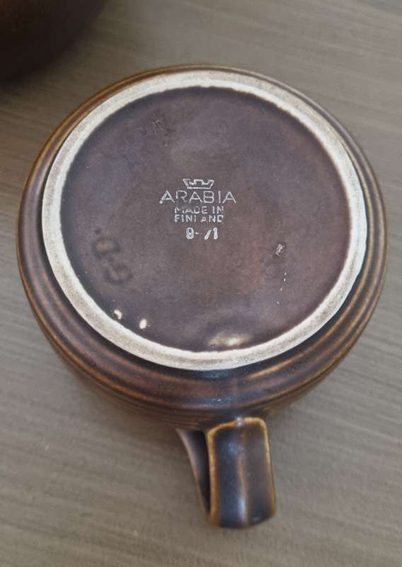 Scandinavian Designer Ulla Procopé (1960's)  Arabia Finland Ruska Design Coffee/Tea Pot, Milk Jug an