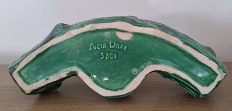 Lucia Ware South Africa Pottery, DUCK with a Log or Tree Figurine Flower Posey Vase