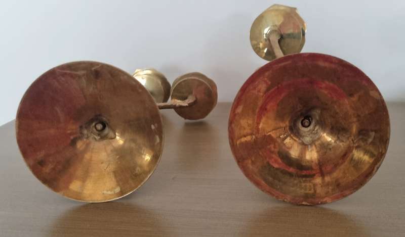 Pair of Unique Botanical, Tree and Flowers Brass Candlesticks/Holders Candelabra