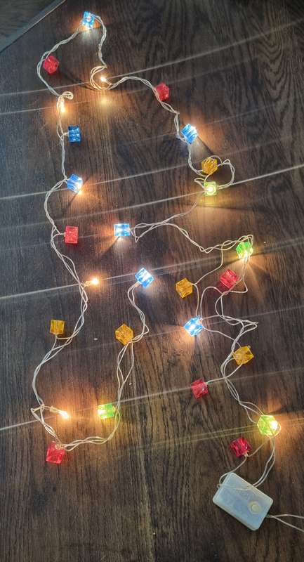 Vintage Retro 1970's/1980's Square Multicolored Christmas Lights
