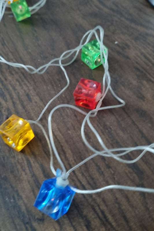 Vintage Retro 1970's/1980's Square Multicolored Christmas Lights