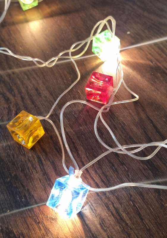 Vintage Retro 1970's/1980's Square Multicolored Christmas Lights