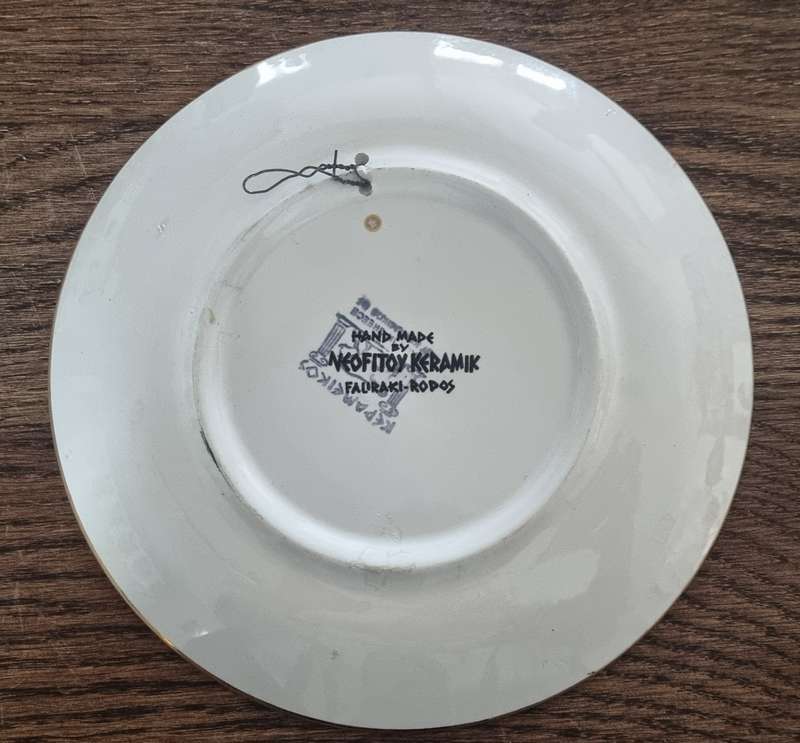Vintage Handmade Neofitou Keramik Plate | Made in Faliraki, Rodos |