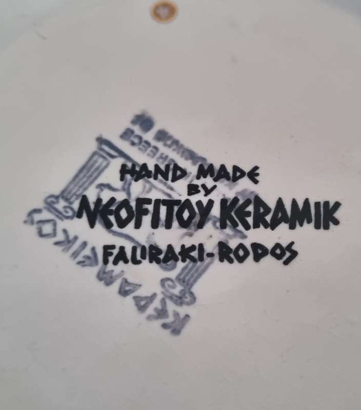 Vintage Handmade Neofitou Keramik Plate | Made in Faliraki, Rodos |