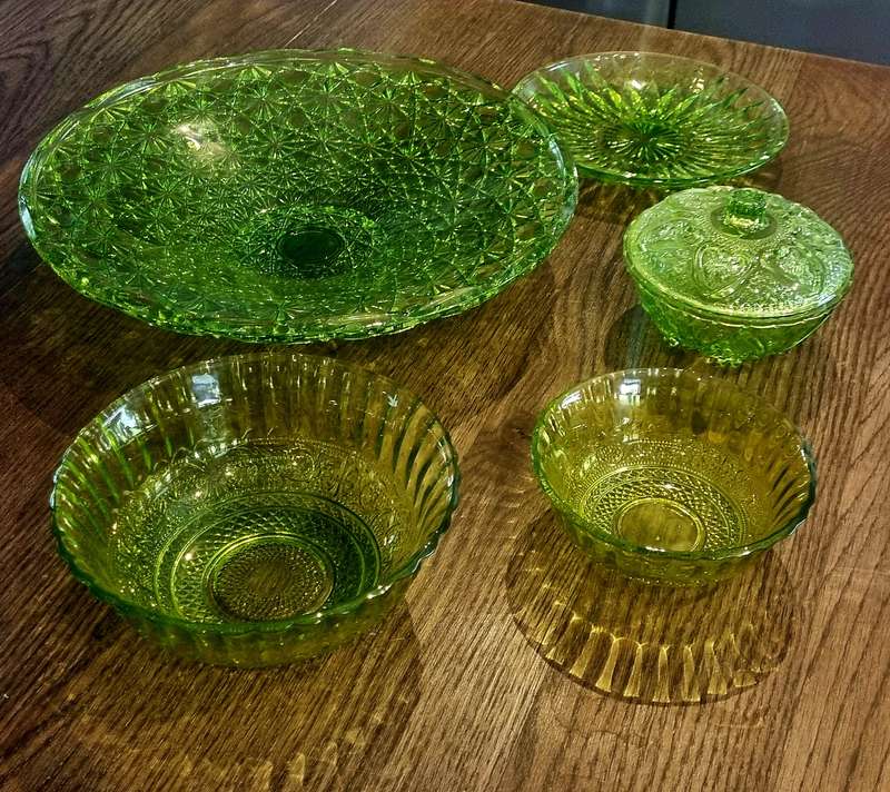 Vintage Indonesia Green Glass Collection