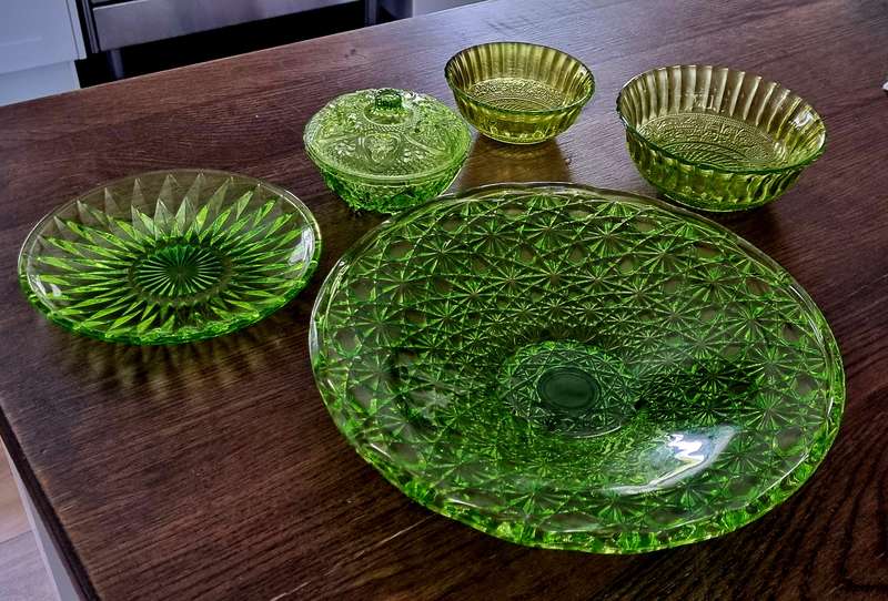 Vintage Indonesia Green Glass Collection