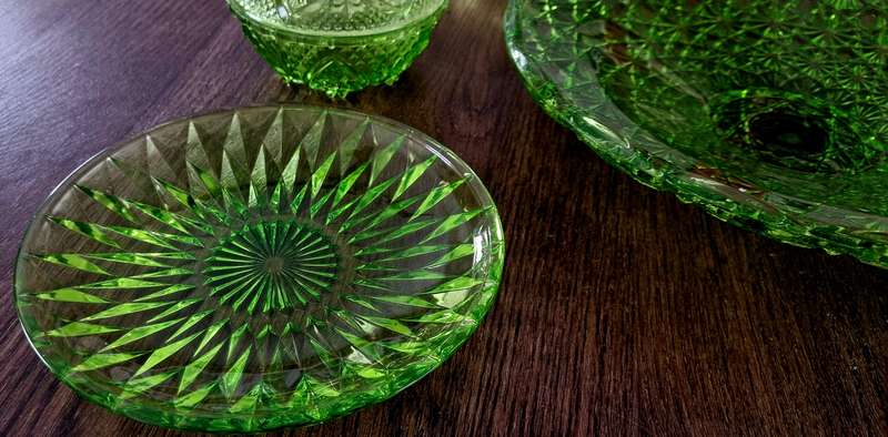 Vintage Indonesia Green Glass Collection