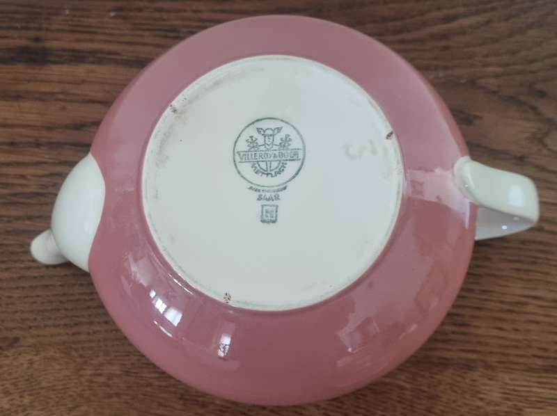 Villeroy & Boch Mettlach France Pink Teapot or Coffee Pot