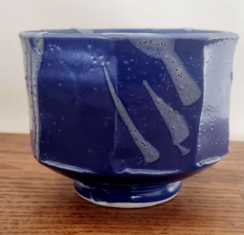 SA Artist Paul du Jongh Pottery Blue Bowl/Vase