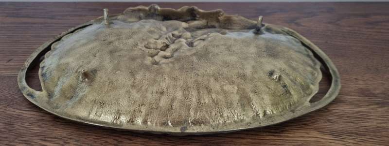 Solid Brass Footed Fruit Grape Basket/Platter