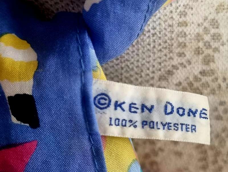 1980's Designer Ken Done Silk Scarf
