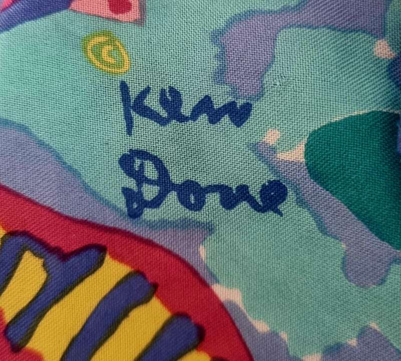 1980's Designer Ken Done Silk Scarf