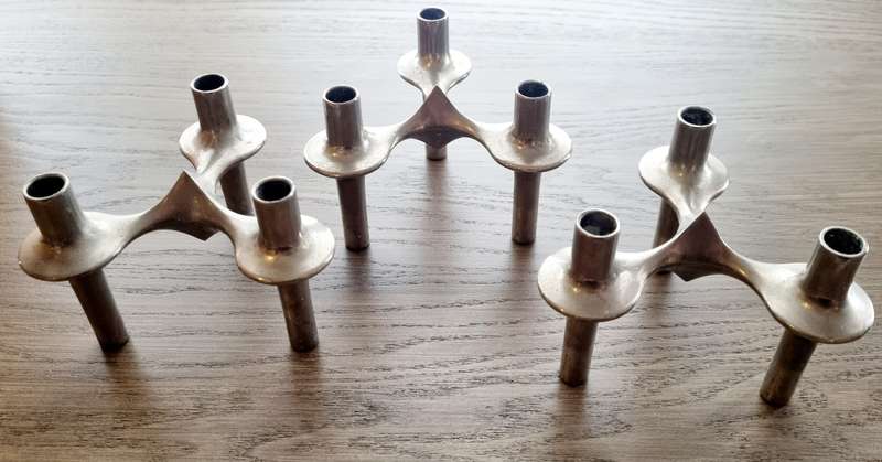 Designer Caesar Stoffi for Fritz Nagel Modular Candle Holders 1960's Germany