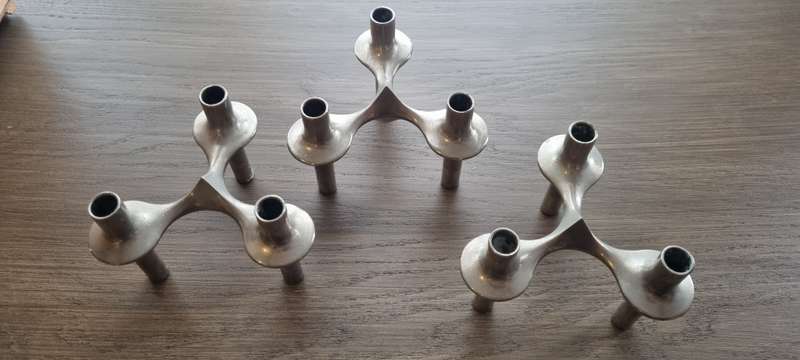 Designer Caesar Stoffi for Fritz Nagel Modular Candle Holders 1960's Germany