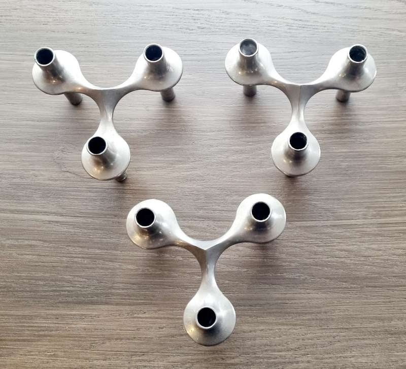Designer Caesar Stoffi for Fritz Nagel Modular Candle Holders 1960's Germany