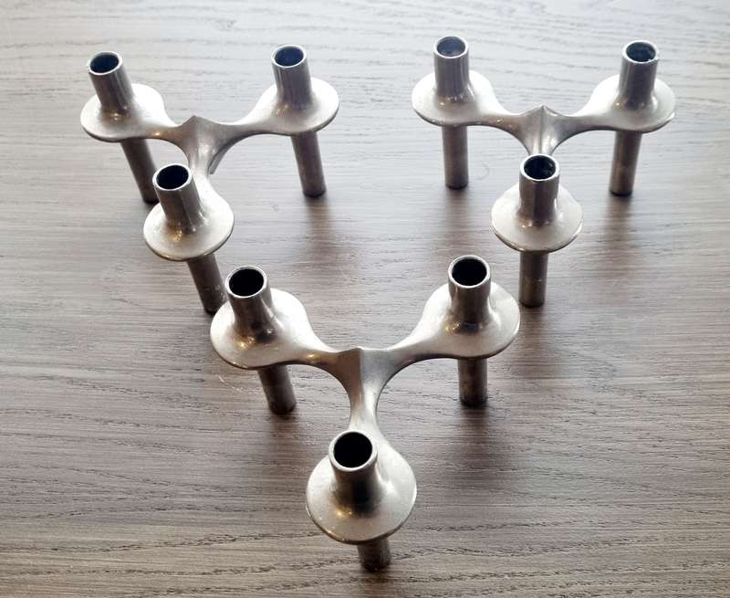 Designer Caesar Stoffi for Fritz Nagel Modular Candle Holders 1960's Germany