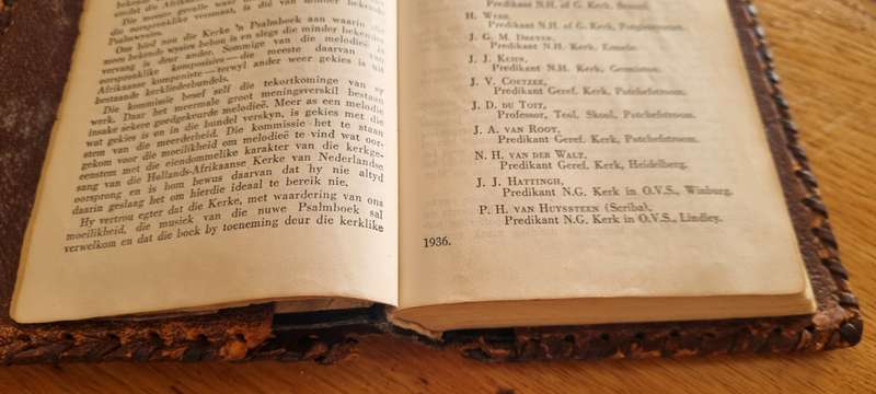 Old Afrikaans Psalms Leather Cover Bible (Dated 1936)