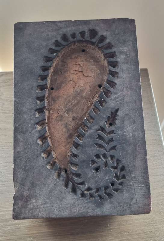Antique Hand Carved Wood Block Textile Printing FABRIC BLOCK STAMP Primitive Arts and Crafts