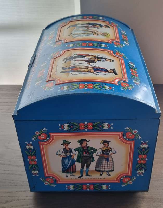 Vintage Treasure Chest Lid Tin Haeberlein-Metzger Lebkuchen Nuremberg Germany