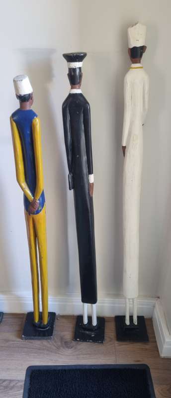 African Art Handcraved Handpainted  Colon/Colonial Statues sculptures