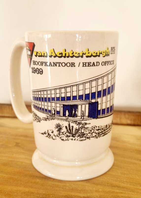 van Achterbergh Hoofkantoor/Head Office 1969 porcelain mug by Crescent ware